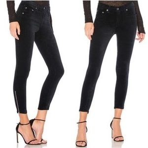 Rag and Bone Ame Velvet Skinny Jean in Navy